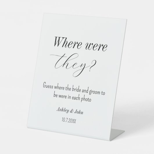 ブライダルシャワー彼らのゲーム結婚はどこにあった 台座サイン (正面)
