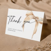 ブライダルシャワー彼女はノット中立ベージュを結んでいる サンキューカード