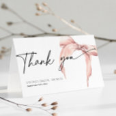 ブライダルシャワー彼女は結び目の赤面ピンクを結んでいる サンキューカード