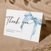 ブライダルシャワー彼女は結び目をダスティブルーで結んでいる サンキューカード
