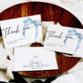 ブライダルシャワー彼女は結び目をダスティブルーで結んでいる サンキューカード