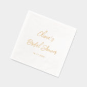 ブライダルシャワー手記モダンミニマル金ゴールド 箔ナプキン (左)