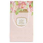 ブライダルシャワー抱き枕ウォーターカラーローズブーケ スモールペーパーバッグ (正面)