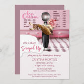 ブライダルシャワー招待をスクープしたアイスクリーム 招待状 (正面/裏面)