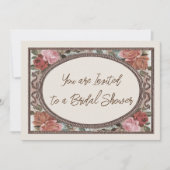 ブライダルシャワー招待アイボリーヴィンテージバラ 招待状 (正面)