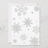 ブライダルシャワー招待ウィンターシルバーグリッター 招待状 (裏面)