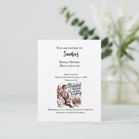 ブライダルシャワー招待カードヴィンテージスタイル シーズンカード (スタンド正面)