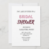 ブライダルシャワー招待カード (裏面)