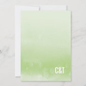 ブライダルシャワー招待グラデーション：水彩グリーン 招待状 (裏面)