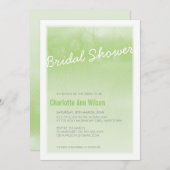 ブライダルシャワー招待グラデーション：水彩グリーン 招待状 (正面/裏面)