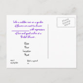 ブライダルシャワー招待テンプレート インビテーションポストカード (裏面)