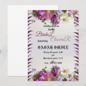 ブライダルシャワー招待テンプレート、ワイルドフラワーブリッド 招待状 (正面/裏面)