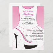 ブライダルシャワー招待バレエハイヒールシューズ 招待状 (正面/裏面)