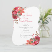 ブライダルシャワー招待ピンクフローラデザイン セーブザデート (スタンド正面)