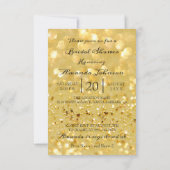 ブライダルシャワー招待フローラ金ゴールドグリッターグリーン 招待状 (裏面)