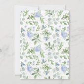 ブライダルシャワー招待ブルーウォーター色 招待状 (裏面)