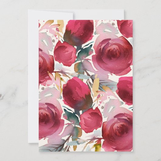 ブライダルシャワー招待マルサラシックボホフローラ 招待状 (裏面)