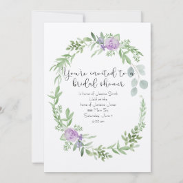 ブライダルシャワー招待ラベンダーと緑 招待状