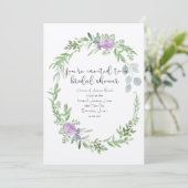 ブライダルシャワー招待ラベンダーと緑 招待状 (スタンド正面)