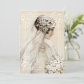 ブライダルシャワー招待ヴィンテージ花嫁(フレーム付き) 招待状 (スタンド正面)