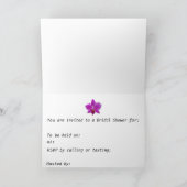 ブライダルシャワー招待明るい赤紫色蘭 招待状 (内部)