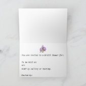 ブライダルシャワー招待明るい赤紫色蘭 招待状 (内部)