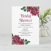 ブライダルシャワー招待無料。ブルゴーニュ招待状 招待状 (スタンド正面)