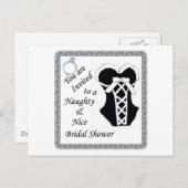 ブライダルシャワー招待状いけな- & nice black & whit インビテーションポストカード (正面/裏面)
