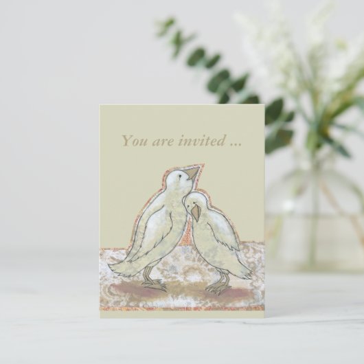 ブライダルシャワー招待状おもしろいパーフェクトカップルバードアート 招待状 (スタンド正面)
