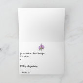 ブライダルシャワー招待状と紫と白の蘭 招待状 (内部)