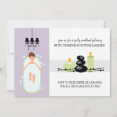 ブライダルシャワー招待状またはスパ週末休暇 招待状 (正面)