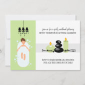 ブライダルシャワー招待状またはスパ週末休暇 招待状 (正面)