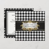 ブライダルシャワー招待状エレガントダマスクティール（緑がかった色）レッド金ゴールド 招待状 (正面/裏面)