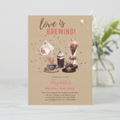 ブライダルシャワー招待状コーヒーカップケーキ 招待状 (スタンド正面)