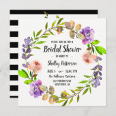 ブライダルシャワー招待状サマーウォーターカラーフローラ 招待状 (正面/裏面)