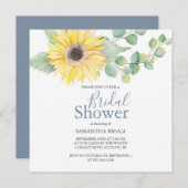 ブライダルシャワー招待状サンフラワーユーカリ (正面/裏面)
