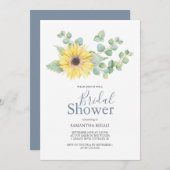 ブライダルシャワー招待状サンフラワーユーカリ (正面/裏面)