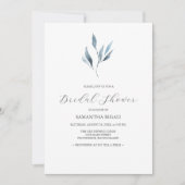 ブライダルシャワー招待状ダスティブルーボタニカル (正面)