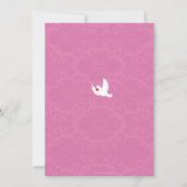 ブライダルシャワー招待状ピンクダマスクテーマ 招待状 (裏面)