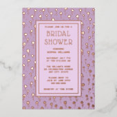 ブライダルシャワー招待状フローララベンダーフォイル 箔招待状 (正面)