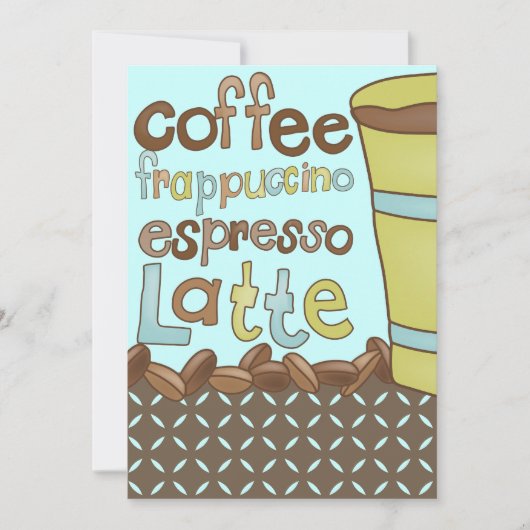 ブライダルシャワー招待状又はコーヒー昼食会イベント 招待状 (正面)