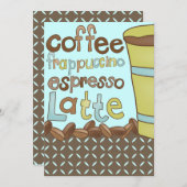 ブライダルシャワー招待状又はコーヒー昼食会イベント 招待状 (正面/裏面)