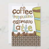 ブライダルシャワー招待状又はコーヒー昼食会イベント 招待状 (正面)