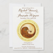 ブライダルシャワー招待状金ゴールドインヤンドーブ 招待状 (正面)