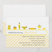 ブライダルシャワー招待状|の黄色 招待状 (正面/裏面)