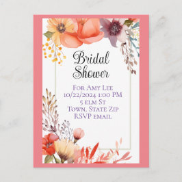 ブライダルシャワー招待状 インビテーションポストカード