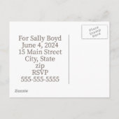 ブライダルシャワー招待状 インビテーションポストカード (裏面)