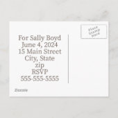 ブライダルシャワー招待状 インビテーションポストカード (裏面)