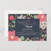 ブライダルシャワー招待状 – ガーデン、花エレガント、 招待状 (正面/裏面)