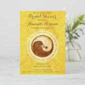 「ブライダルシャワー招待状」 ゴールドの鳩 オーダーメイド可 招待状 (スタンド正面)